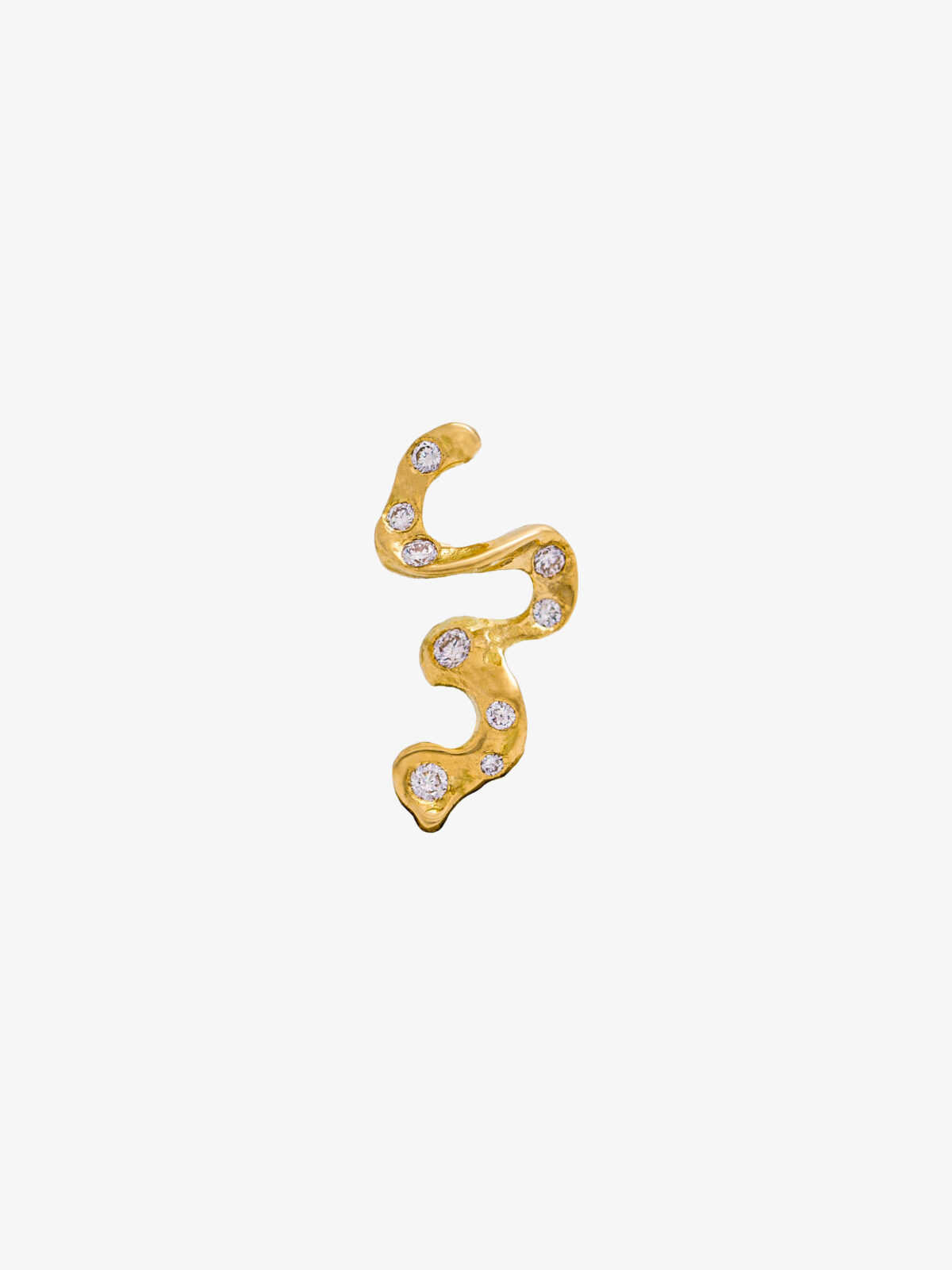 18 carat Gold Diamonds Earring SOLAR stud view.
