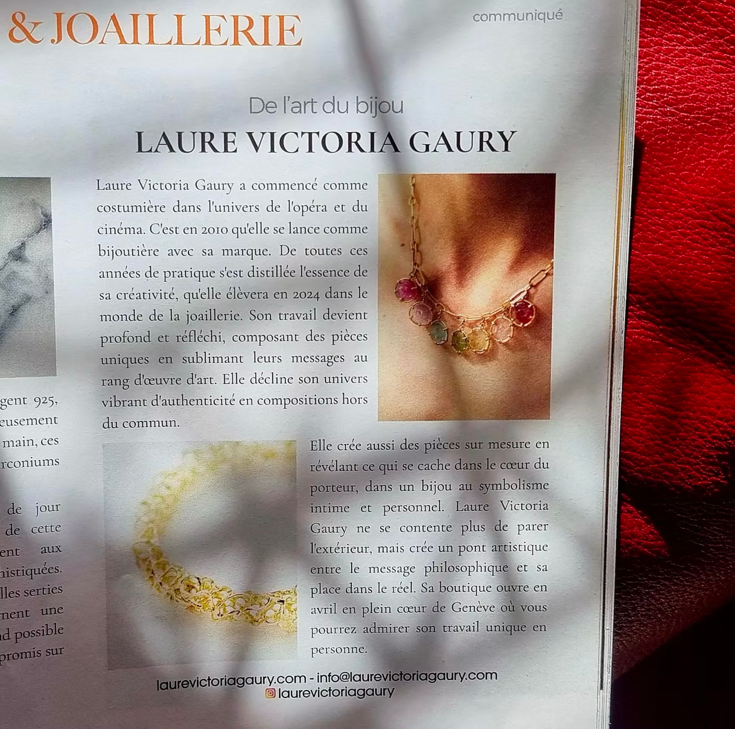 Press Article in Gala 2025 about Laure Victoria Gaury