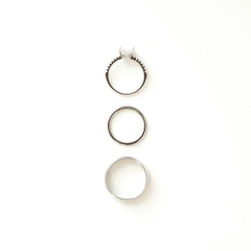 A couple of rings sitting on top of a table
